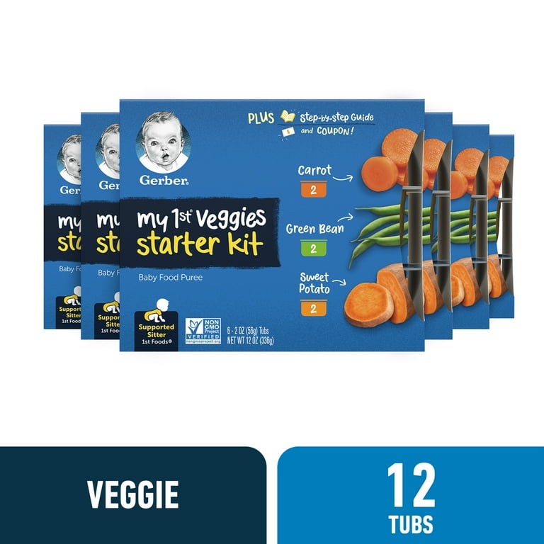 Green Bean My First Veggies Gerber Gerber Stage Baby Food, Carrot