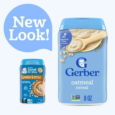 Gerber Stage 1 Baby Food, Baby Oatmeal Cereal, 8g Whole Grains, Infant Cereal 8 oz