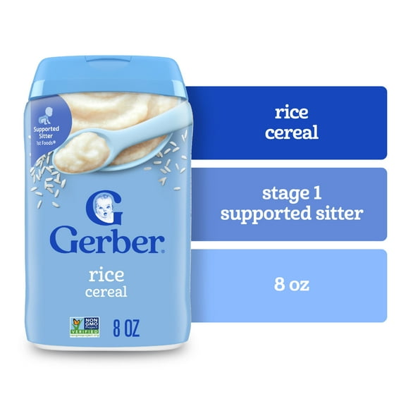 Gerber Stage 1 Baby Food, Baby Rice Cereal, Gerber Cereal For Baby, Infant Cereal 8 oz