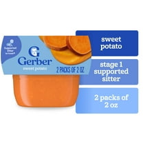 Gerber 1st Foods Baby Food, Sweet Potato Puree, Clean Label Project, 2 oz Tubs (2 Pack)