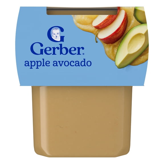Gerber 2nd Foods, Apple Avocado Baby Food, 4 oz Tubs (2 Pack)