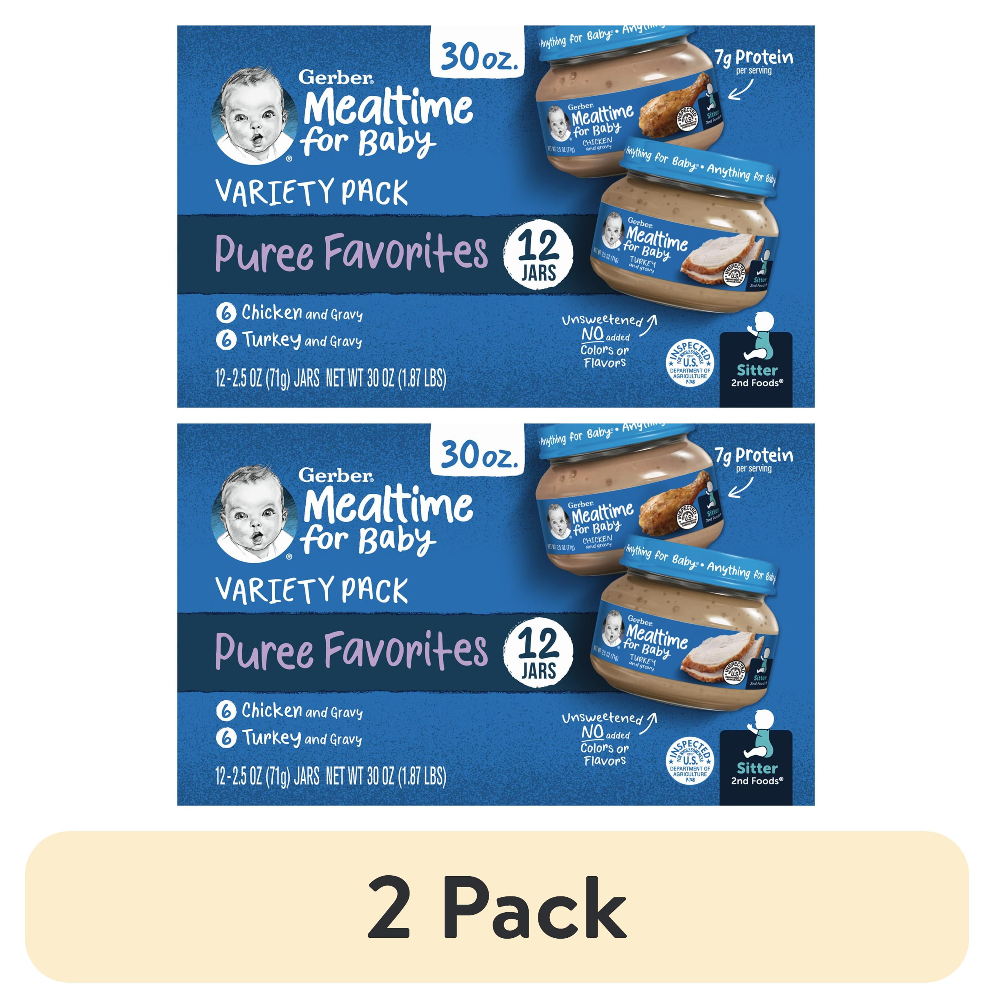 Gerber Baby Food Stage 2 Chicken and Turkey Puree Variety Pack