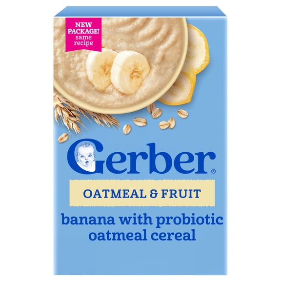 Gerber Toddler Cereal, Banana with Probiotic Oatmeal Cereal, Toddler Food 8 oz