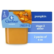(8 pack) Gerber Stage 2 Baby Food, Pumpkin Puree Tubs, Baby Puree, 2PK 8 oz