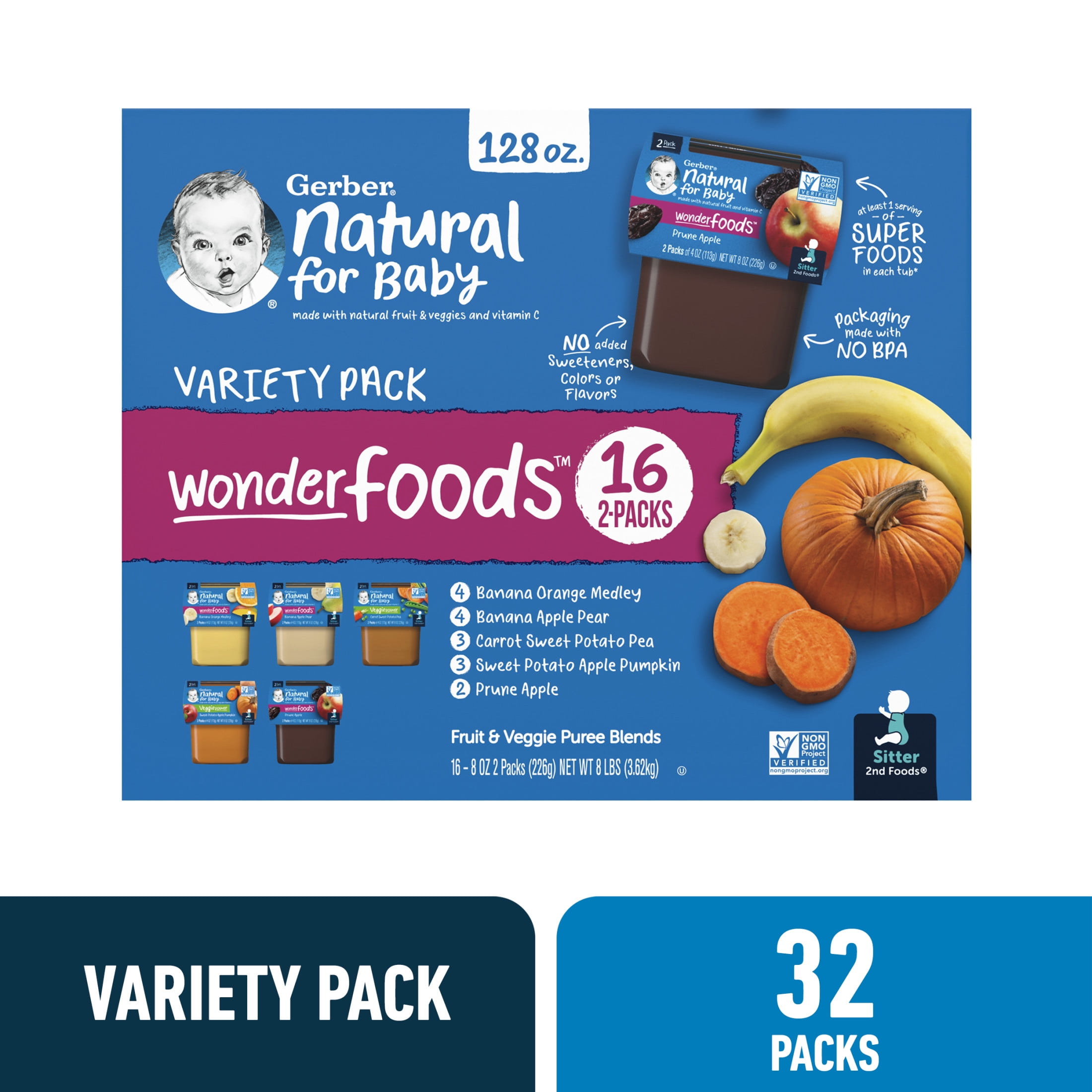 Gerber 2nd Foods Natural Baby Food Variety Pack, 32 Honduras Ubuy