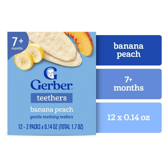 Gerber Snacks for Baby Teethers, Banana Peach, 1.7 oz Box (12 Pack)