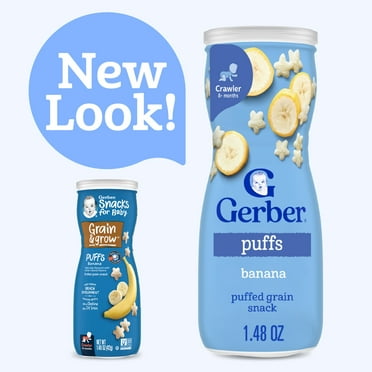 Gerber Stage 3 Baby Snacks, Banana Puffs, Puffed Grain Snack, Baby Led Feeding 1.48 oz