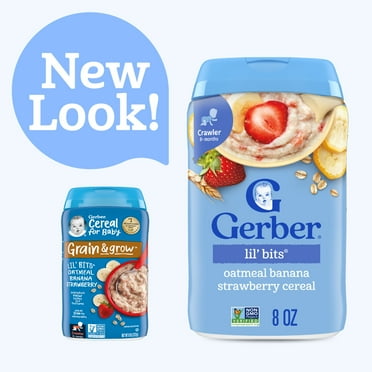 Gerber Stage 3 Baby Food, Oatmeal Banana Strawberry Cereal, Baby Oatmeal Cereal 8 oz