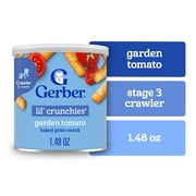 Gerber Snacks for Baby Lil Crunchies Garden Tomato Puffs, 1.48 oz Canister