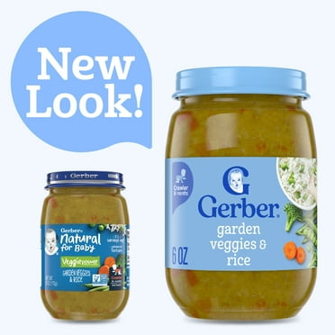 Gerber 3rd Foods Natural for Baby Veggie Power Baby Food, Garden Veggies & Rice, 6 oz Jar