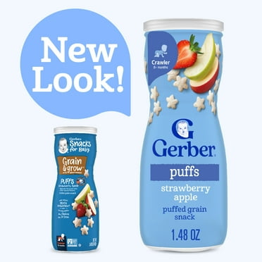 Gerber Stage 3 Baby Food, Strawberry Apple Puffs, 1.48 oz Canister