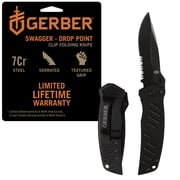 Gerber Swagger Knife, Serrated Edge, G-10 Handle in Black