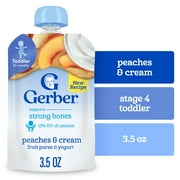 Gerber Fruit & Yogurt, Peaches & Cream Toddler Food, 3.5 oz Pouch​