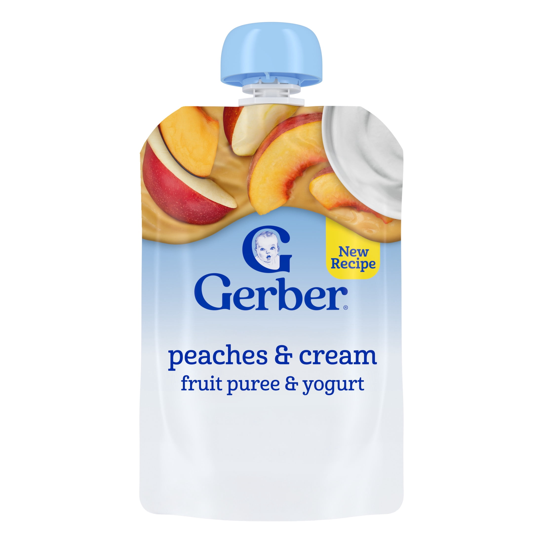Gerber Fruit & Yogurt, Peaches & Cream Toddler Food, 3.5 oz Pouch