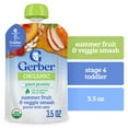 thumbnail image 1 of Gerber Organic Plant-tastic Toddler Food, Summer Fruit & Veggie Smash, 3.5 oz Pouch, 1 of 15