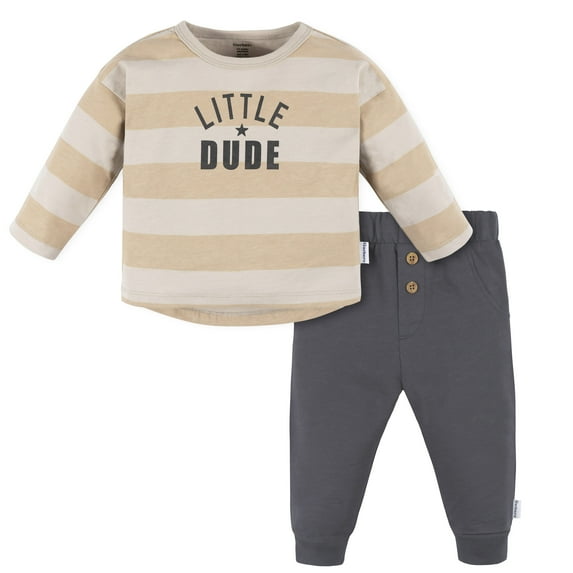 Gerber Toddler Boy Top and Jogger Outfit Set, 2-Piece, Sizes 0/3 Months - 24 Months