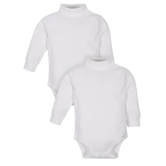 Gerber Toddler Boy or Girl Gender Neutral Long Sleeve Turtleneck Onesies Bodysuits, 2-Pack
