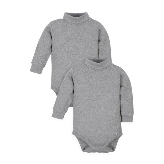 Gerber Toddler Boy or Girl Gender Neutral Long Sleeve Turtleneck Onesies Bodysuits, 2-Pack