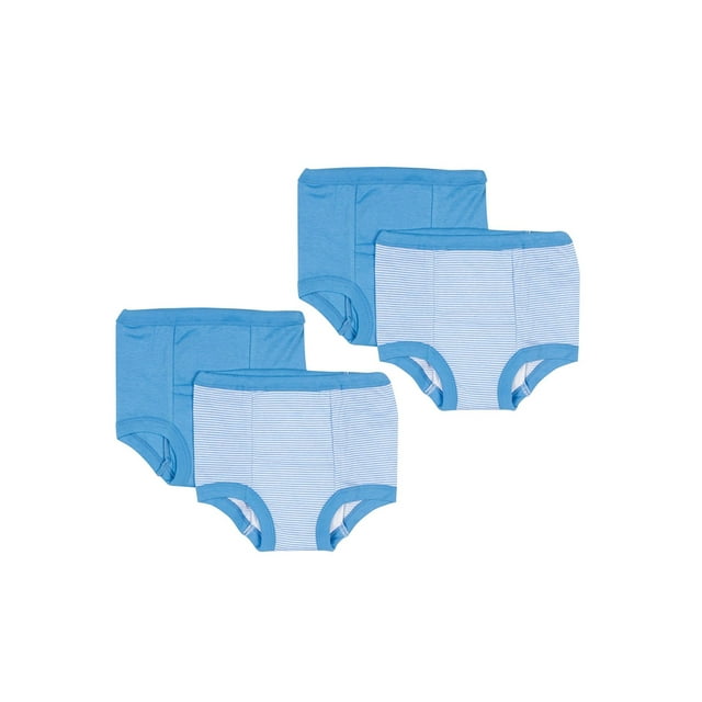 Gerber Toddler Boys' 4 Pack Training Pants, Blue Striped, 3T