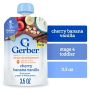 Gerber Toddler Food, Cherry Banana Vanilla Puree Pouch, Fruit Yogurt & Whole Grain 3.5 oz