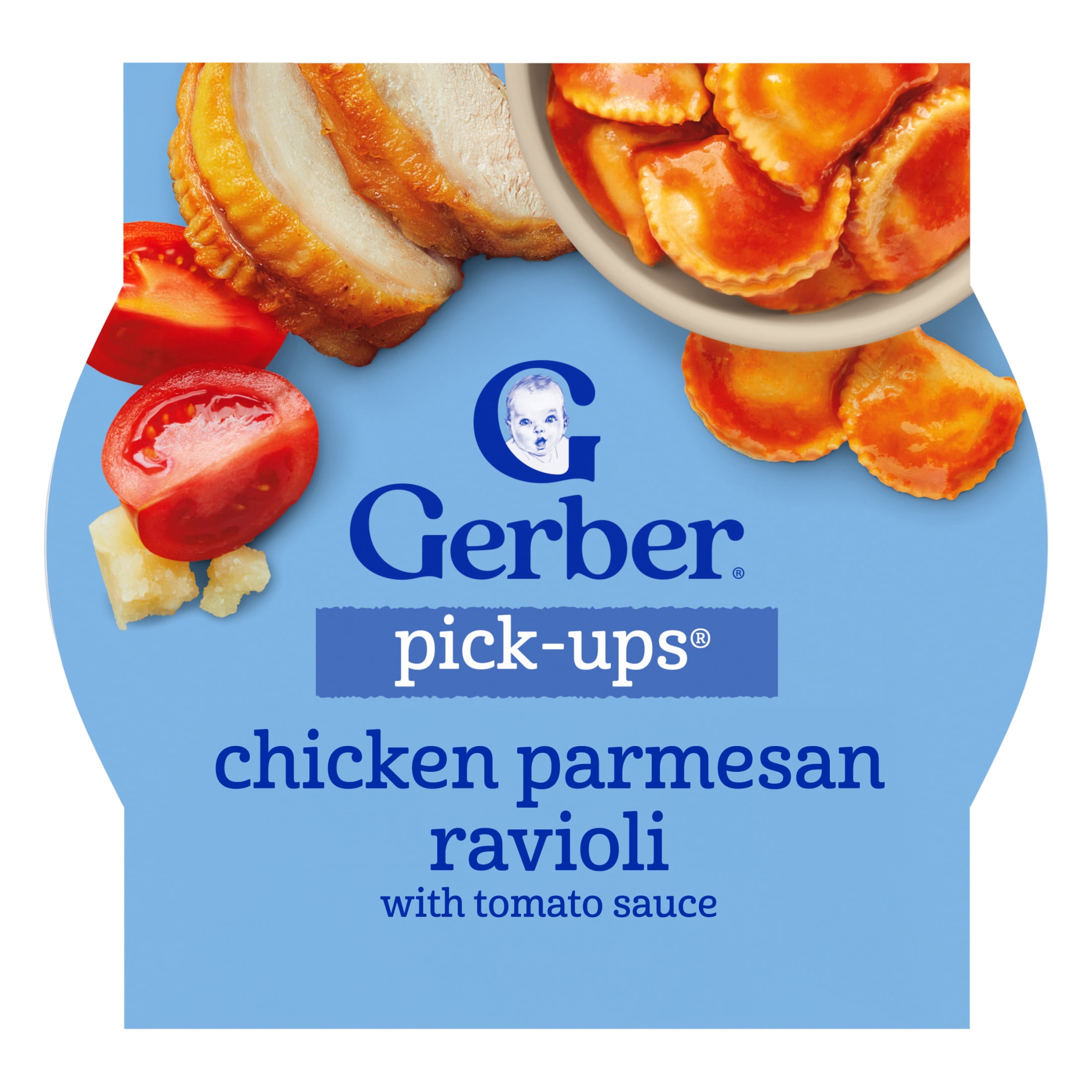 Gerber Pick-Ups Chicken and Parmesan Cheese Ravioli in Tomato Sauce Toddler Meals, 4.5 Oz Tray