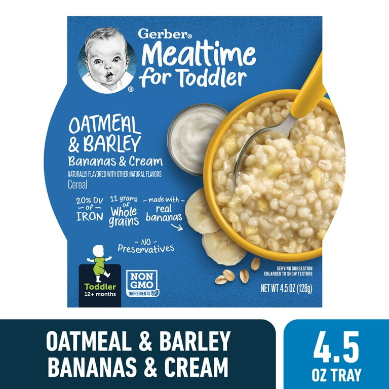 Gerber Toddler Food for Baby, Cereal with Bananas Cream Real Fruit
