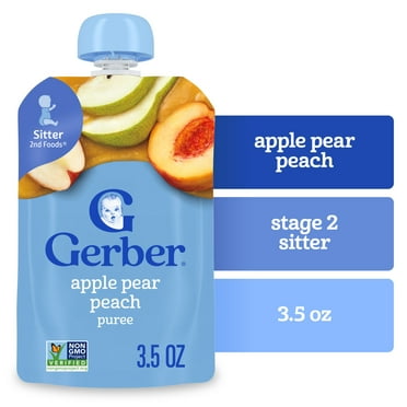 Gerber Toddler Foods, Apple Pear Peach, 3.5 oz Pouch