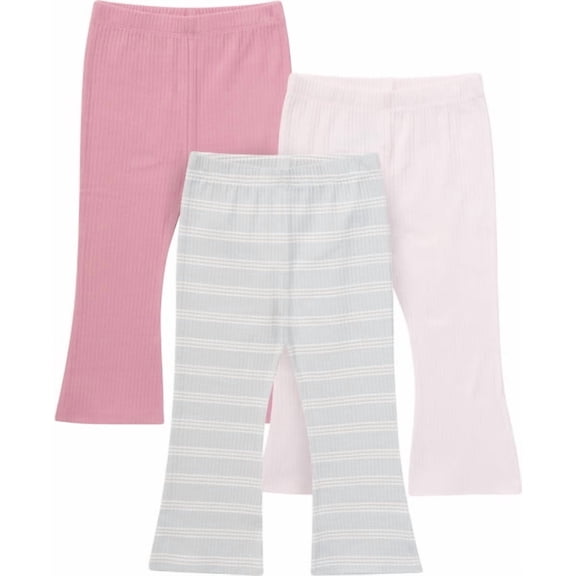 Gerber Toddler Girl 3-Pack Stripe Leggins, Sizes 2-5 T