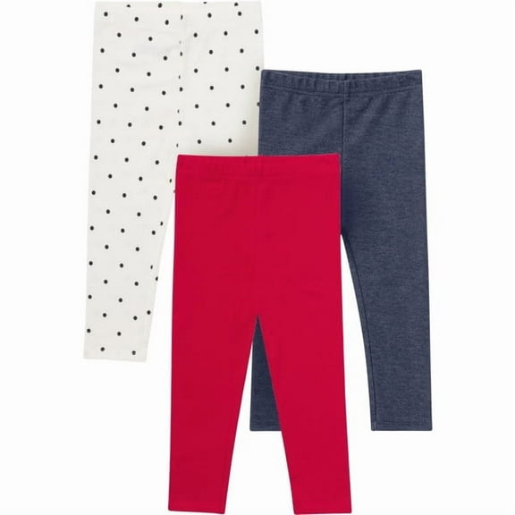 Gerber Toddler Girl Jeggins Red 3-Pack, Sizes 2-5T