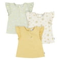 thumbnail image 1 of Gerber Toddler Girl Ruffle Sleeves T-Shirt, 3-Pack, Sizes 12 Months - 5T, 1 of 8