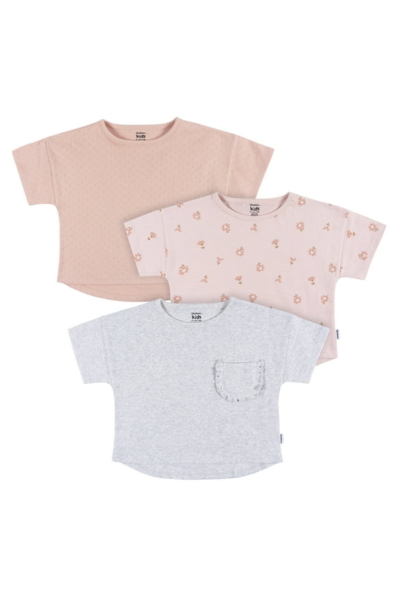 Toddler Girl Ruffle Sleeves T-Shirt, 3-Pack, Sizes 12 Months - 5T