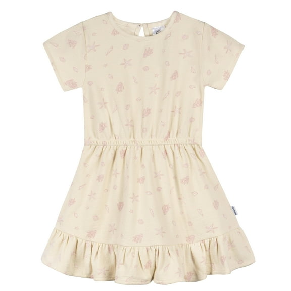 Gerber Toddler Girl Short-Sleeve Ruffled Hem Dress, Sizes 2T-5T