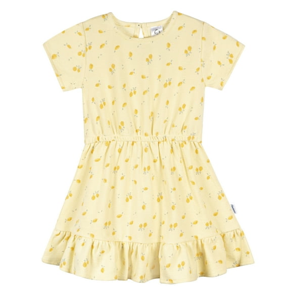 Gerber Toddler Girl Short-Sleeve Ruffled Hem Dress, Sizes 2T-5T