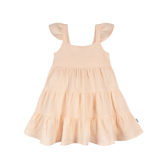 Gerber Toddler Girl Shoulder Ruffles Gauze Dress, Sizes 2T-5T