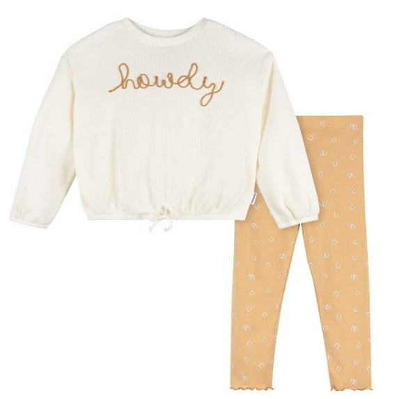 Gerber Toddler Girl Top & Leggings Horseshoes 2-Pack Set, Sizes 2-5T