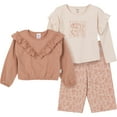 thumbnail image 1 of Gerber Toddler Girl Tops and Pants Outfit Set, 3-Piece, Sizes 2T-5T, 1 of 8