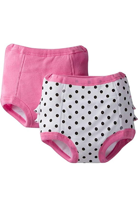 Toddler Girls' 2 Pack Terry Lined Training Pants, Polka Dots, 2T/3T
