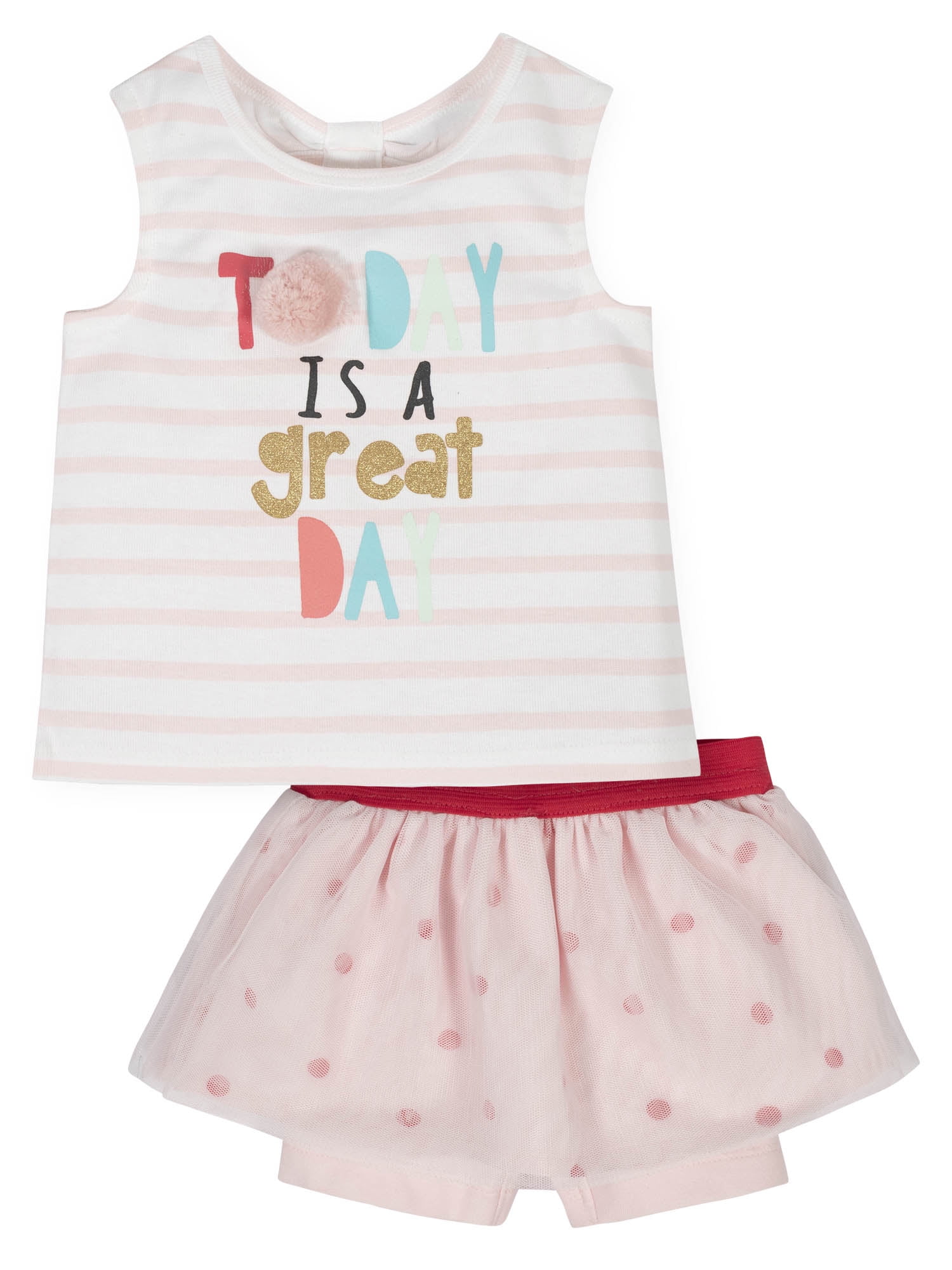 Gerber Toddler Girls Tank Top & Bike Shorts, 2-Piece Outfit Set ...