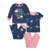 Gerber Toddler Neutral Snug Fit Cotton Pajamas, 4-Piece Set, Sizes 12 Months-5T