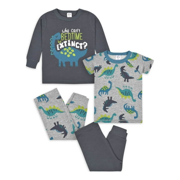 Gerber Toddler Neutral Snug Fit Cotton Pajamas, 4-Piece Set, Sizes 12 Months-5T