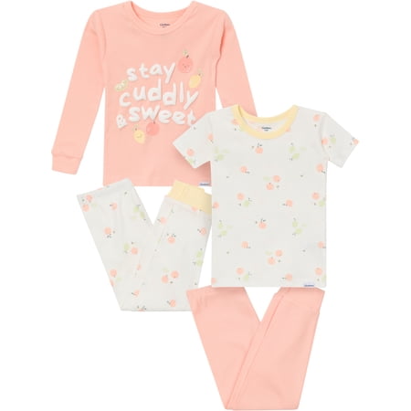 Gerber Toddler Neutral Tight Fitting Pajama Set, 4-Piece, Sizes 12 Months - 5T