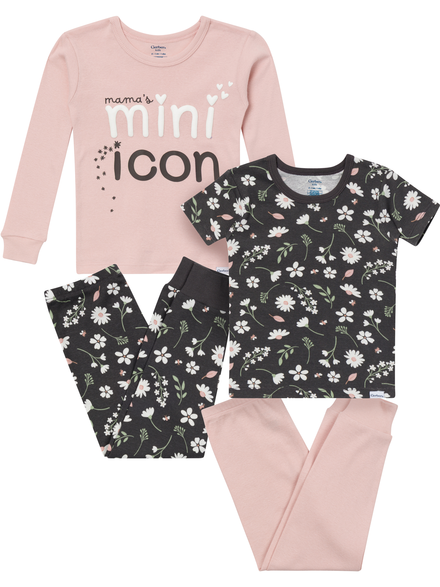 Gerber Toddler Neutral Tight Fitting Pajama Set 4 Piece Sizes 12 Months 5T: Before You Add to Cart