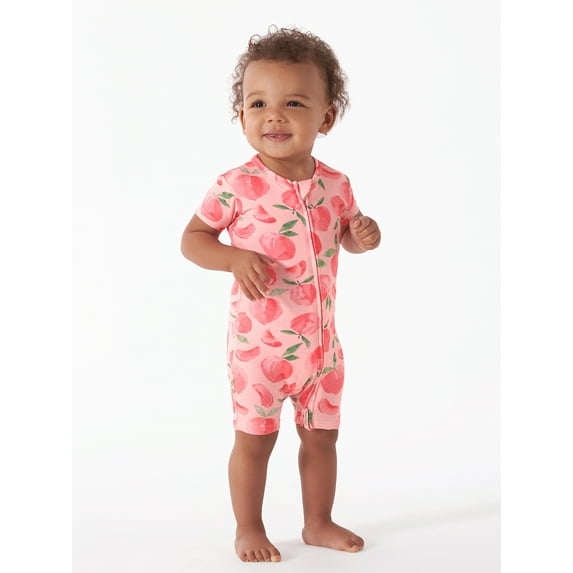 Gerber Unisex Baby Buttery Soft Short Sleeve Romper with Viscose Made from Eucalyptus, Sizes 0/3M-18M