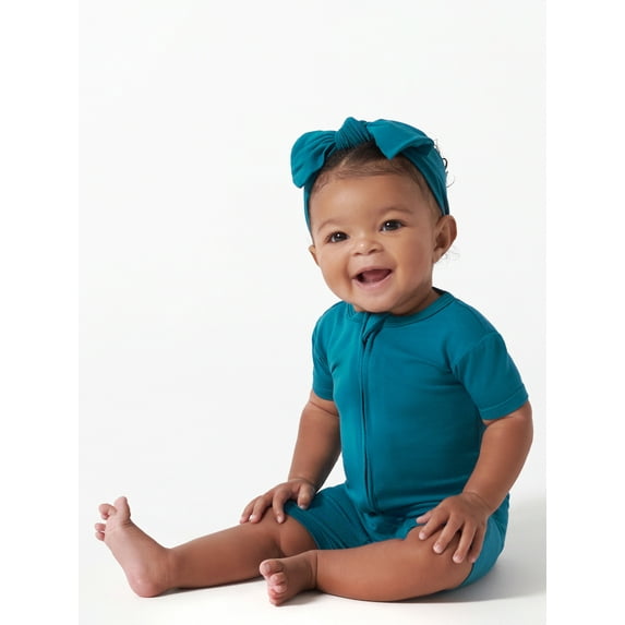 Gerber Unisex Baby Buttery Soft Short Sleeve Romper with Viscose Made from Eucalyptus, Sizes 0/3M-18M