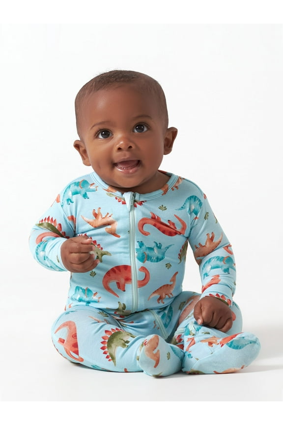 Unisex Baby Toddler Buttery Soft Footed Pajama 2-Way Zipper with Viscose Made from Eucalyptus, Sizes 0/3M - 4T