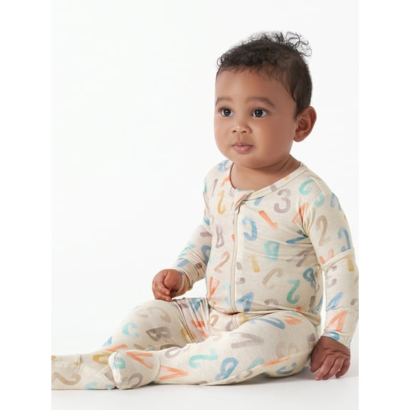 Gerber Unisex Baby Toddler Buttery Soft Footed Pajama 2-Way Zipper with Viscose Made from Eucalyptus, Sizes 0/3M - 4T