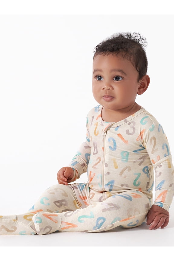Unisex Baby Toddler Buttery Soft Footed Pajama 2-Way Zipper with Viscose Made from Eucalyptus, Sizes 0/3M - 4T