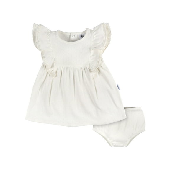Gerber Baby Girl Dress and Diaper Cover Outfit Set, 2-Piece, Sizes Newborn - 24 Months