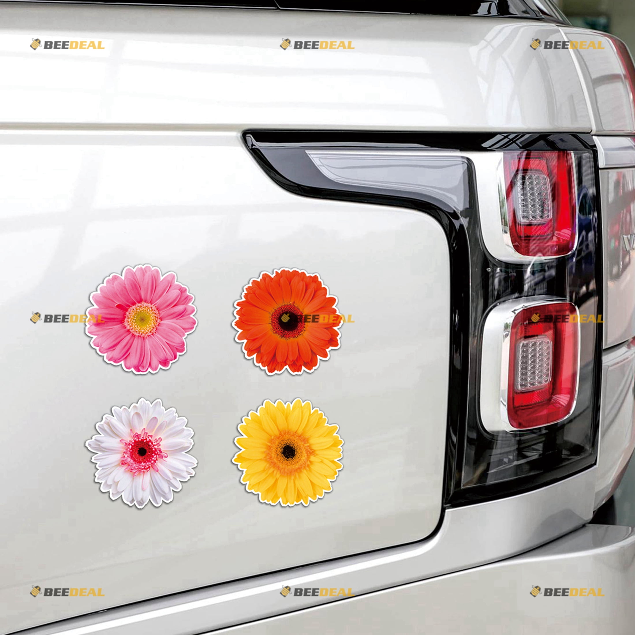 5" Orange Gerbera Daisy Magnetic Bumper Sticker - Vinyl Floral Car Magnet, USA Made, Weather Resistant 2 thumbnail image