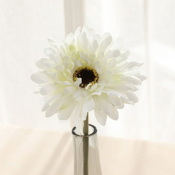 Gerbera Daisy Artificial Flowers – Real Touch Latex Silk Daisies Flowers Artificial, Long Stem Fake Flowers with Stems for Wedding Bouquets, Home Décor, or Daisy Centerpieces